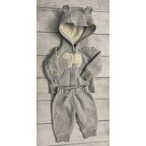 Carter’s Polar Bear Fleece Warm Ups Sweats Outfit, Size 3 months